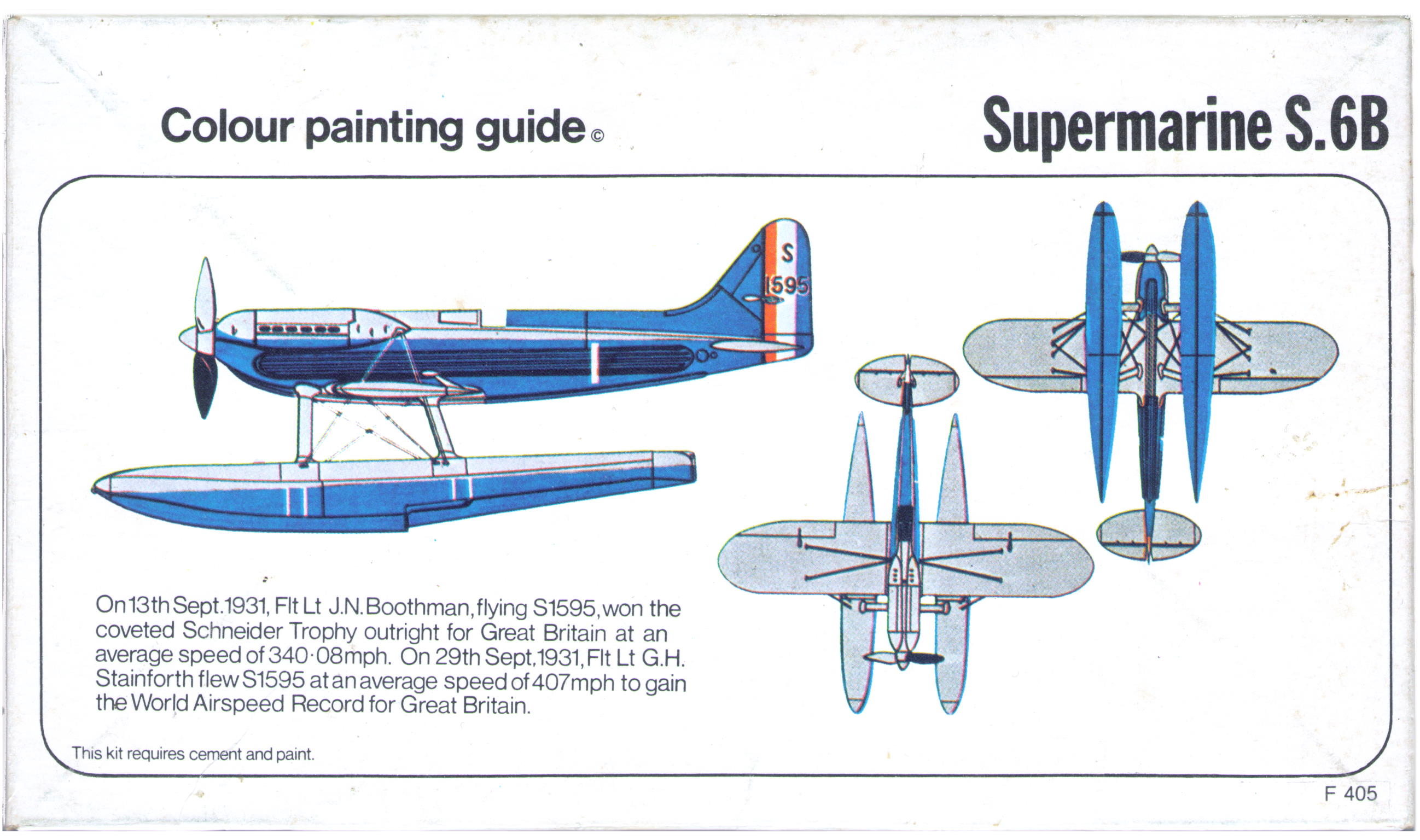  Гид по окраске Supermarine S.6B - Spirit of St. Louis, тестовый вариант коробки Rovex